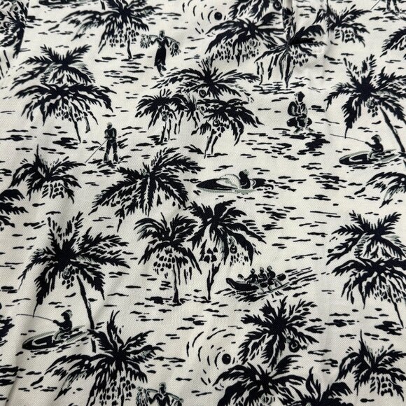 Polo Ralph Lauren Hawaiian Camp Polo Shirt Mens Large White Palm Trees AOP - Picture 4 of 9